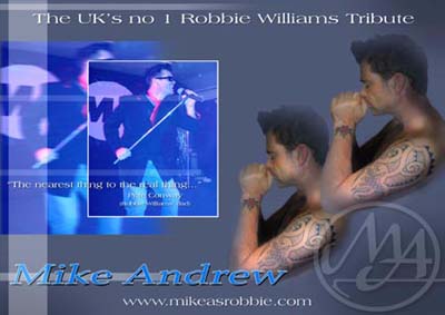 Contact Crazy Wolf Entertainment to book mike andrew as robbie williams
